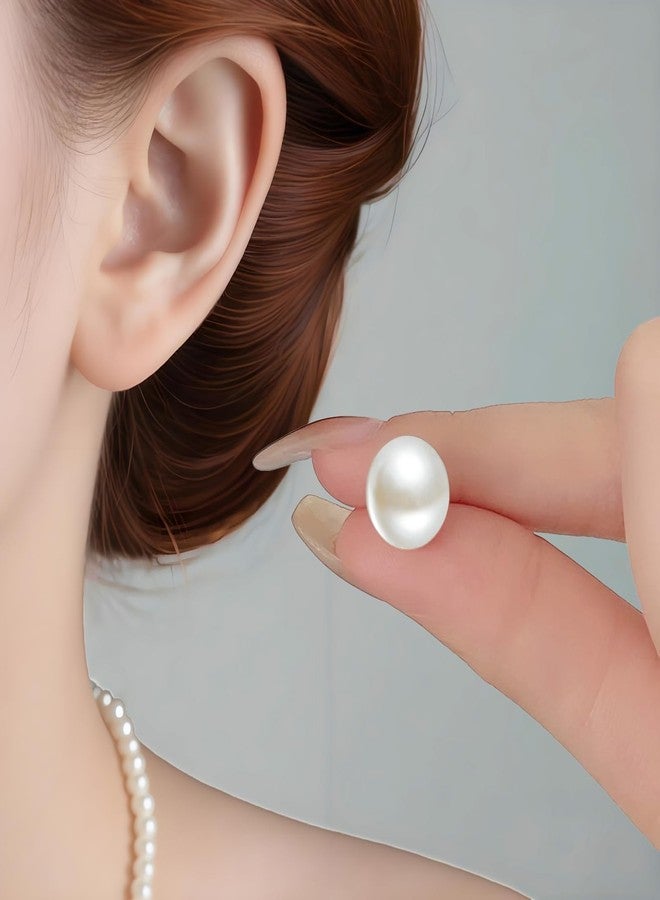 Sanglarst 4 Pairs Pearl Stud Earrings 14K Plated Gold Sterling Silver Post Hypoallergenic Earring stud Round Large size Simulated pearl 8mm-14mm Set Earrings for women - Image 4